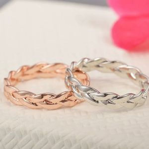Women's Infinity Dainty Gold Silver Twist Braided Wedding Band Engagement Ring
